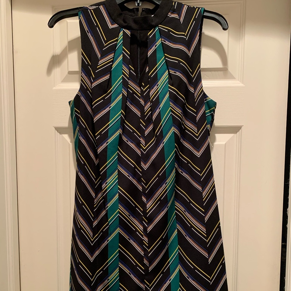 1 State Black Multi Knee-Length Dress